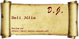 Deli Júlia névjegykártya