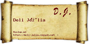 Deli Júlia névjegykártya