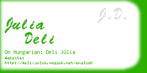 julia deli business card
